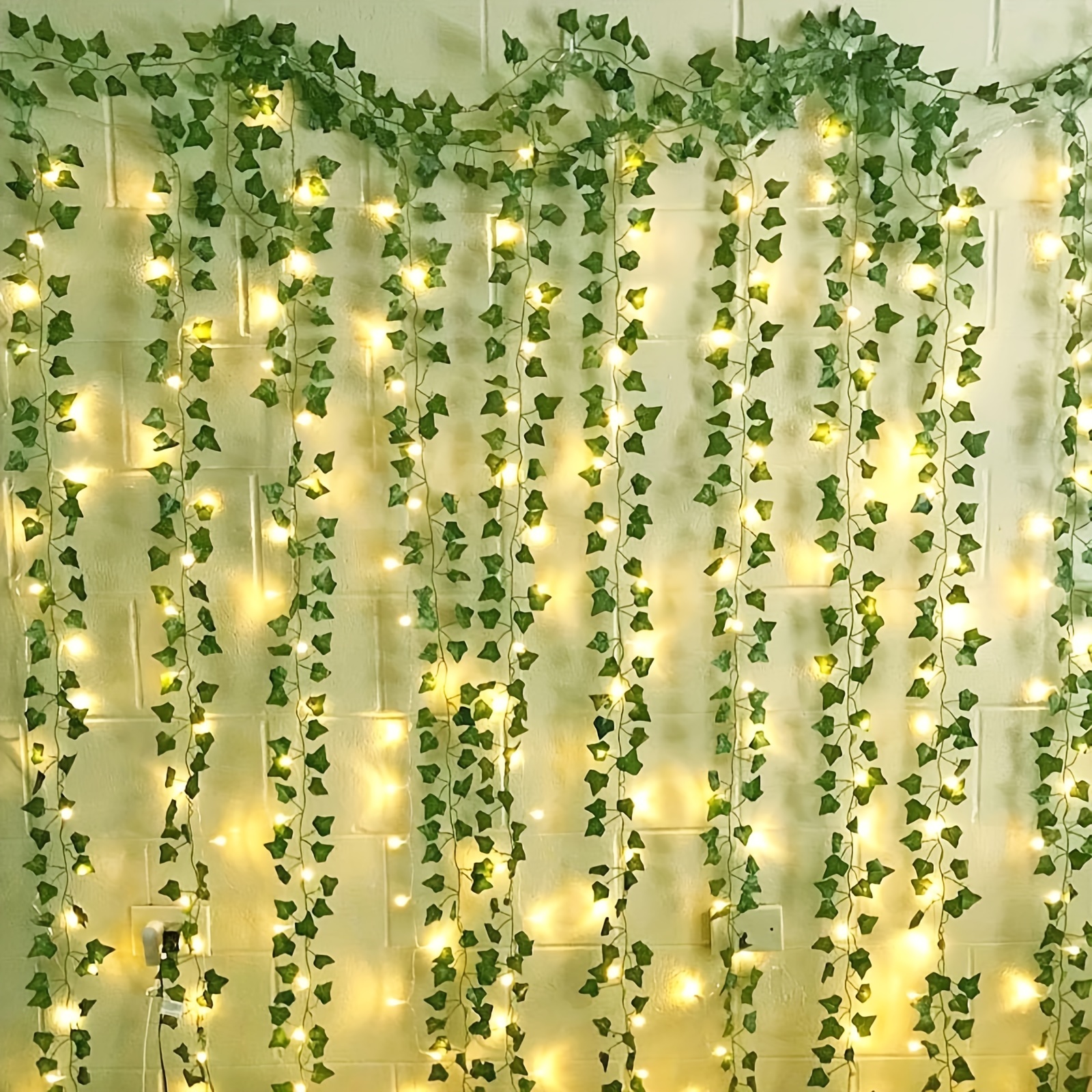 

12 Packs Vine Hanging Garland String Light, Artificial Ivy, 84ft Garland Hanging Plants Fake Vines With 100/200 Led String Light For Bedroom Wedding Party Garden Wall Room Home Decor