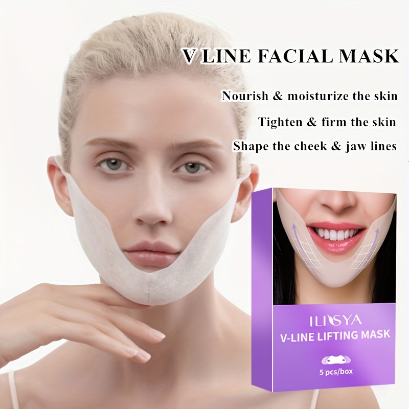 ILISYA V-Line Caffeine Face Mask Firming V-Shape Facial Mask Lift  Tightening Skin Moisturizing Treatment for Double Chin