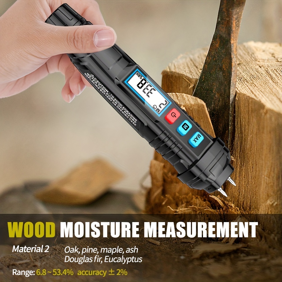 Détecteur d’humidité pour le bois, le plâtre, le béton et le mortier.