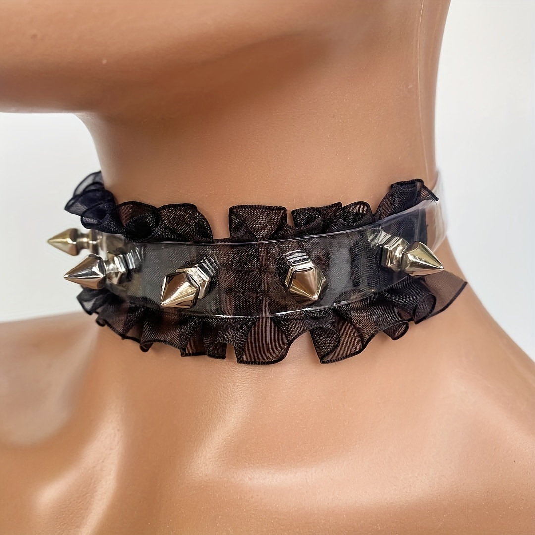 Gothic Adjustable Pu Leather Choker Necklace Punk Choker - Temu