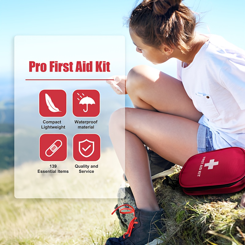 First Aid Kit For Home, Business And School, Compact, Portable Mini  Emergency Kit For Car Trips And Outdoor Activitie Survival And Hiking, -  Temu