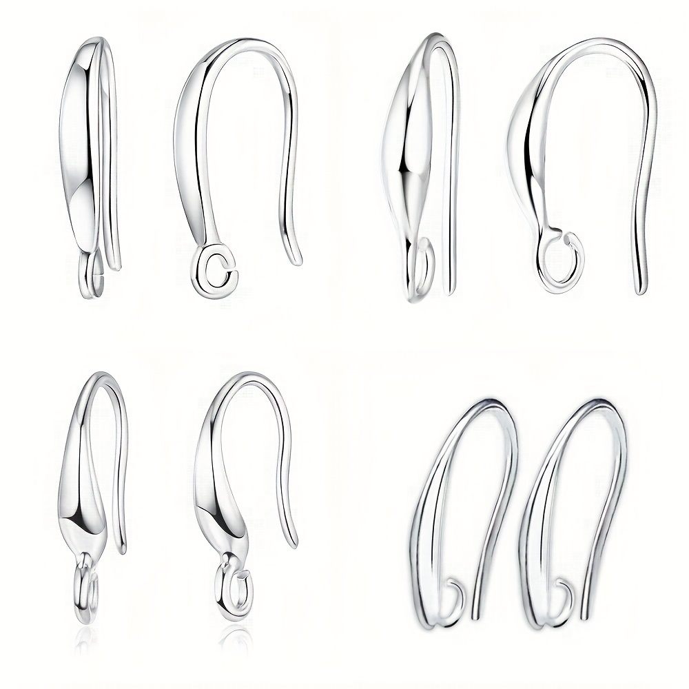  200PCS Hypoallergenic Bead & Spring Surgical Stainless Steel  Earring Hooks With 200pcs Earring backs For Jewelry Making DIY (Silver).