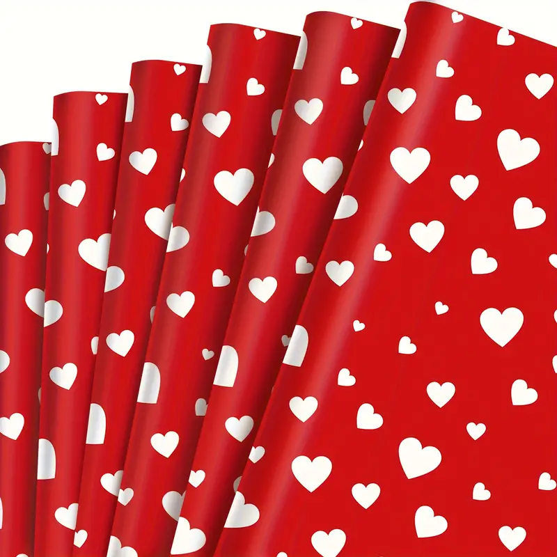 Heart Pattern Wrapping Paper Valentine's Day Anniversary - Temu