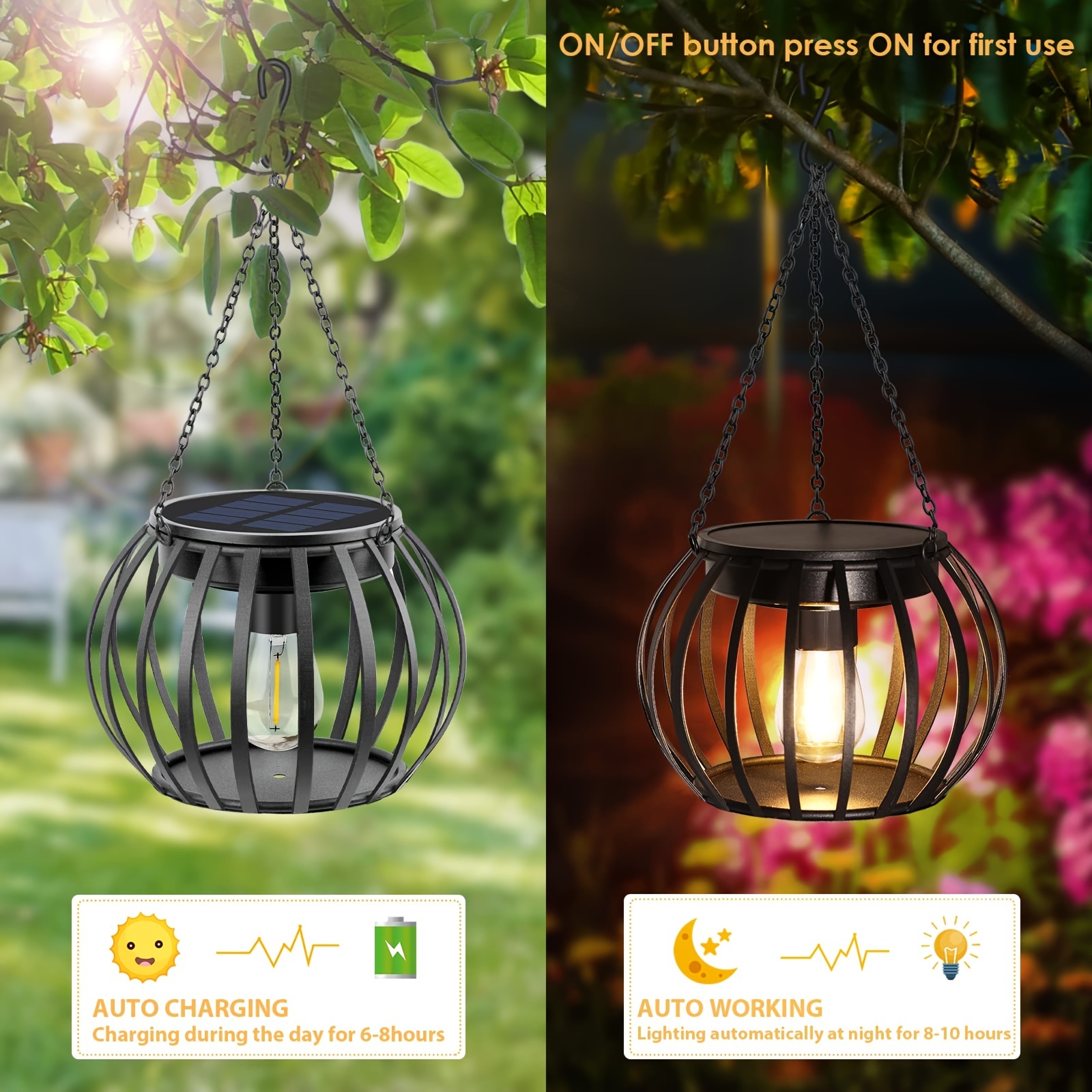 Solar Lantern 30led Solar Hanging Light Outdoor Waterproof - Temu