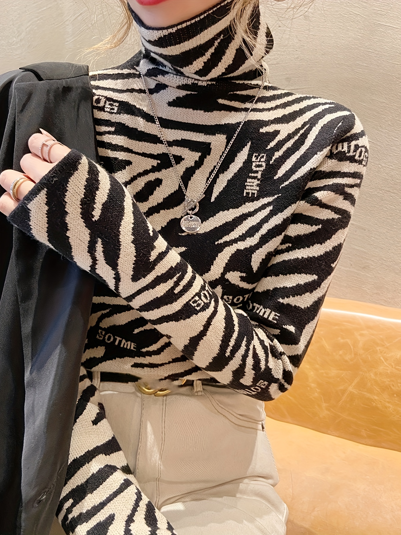 Zebra turtleneck 2024