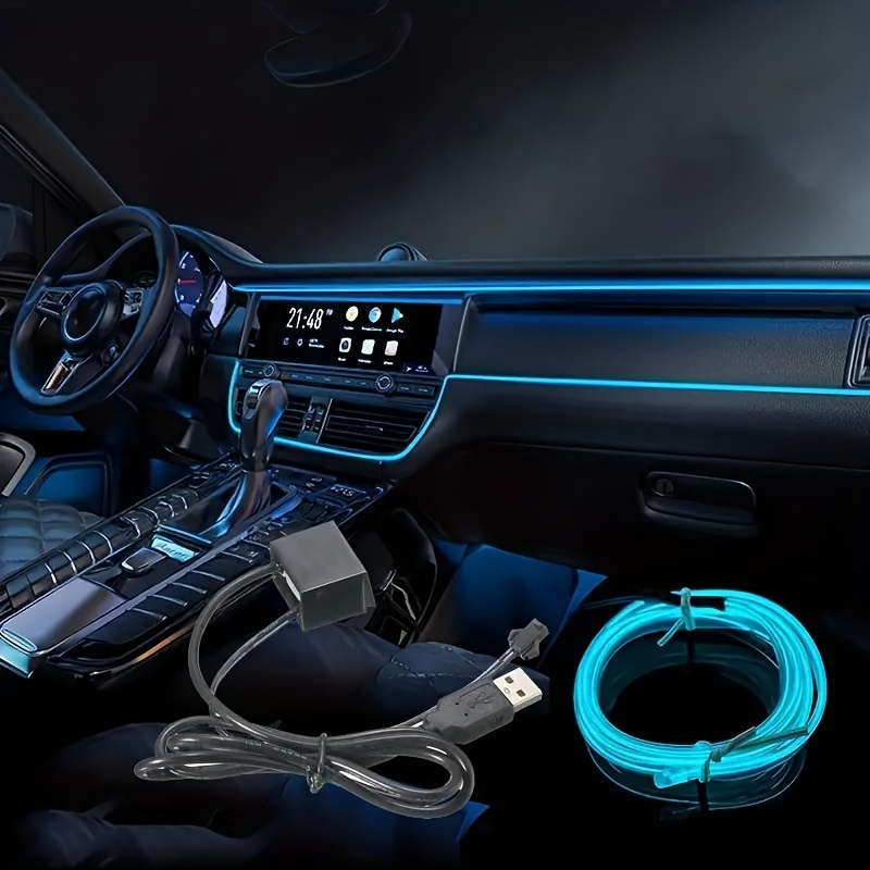 1pc Usb Auto-atmosphärenlicht-eisblaue Streifen Auto-led-lichter Innen Usb  Neon Streifenlichter - Auto - Temu Switzerland