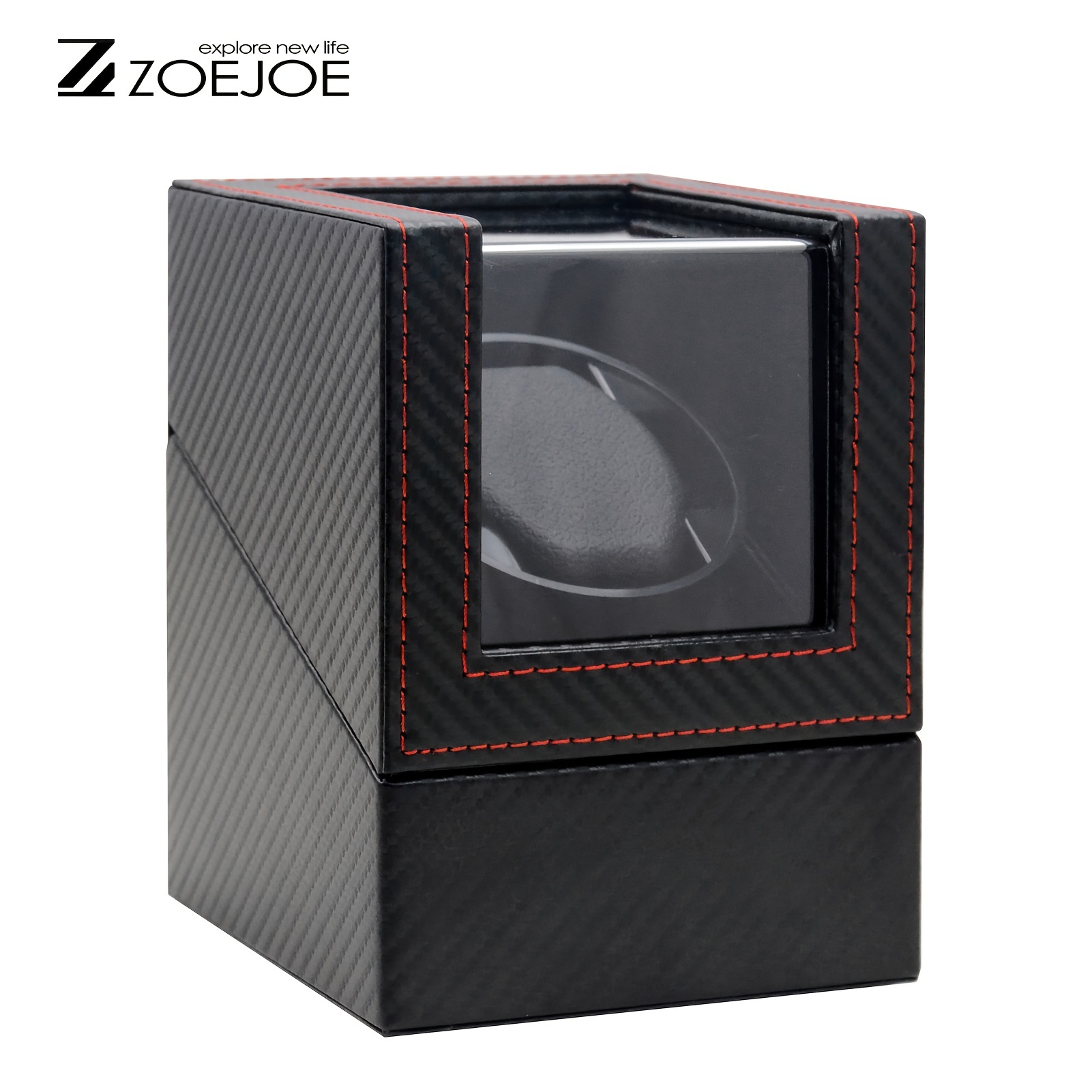 1pc Single/Double Watch Winder Box For Men's And Women's Automatic Watches Organizer Storage Display Case Black PU/ Carbon Fibre, Ideal Choice For Gifts details 13