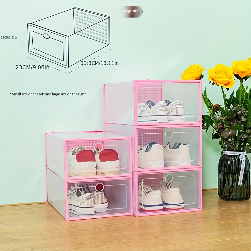 1pc/2pcs Transparent Plastic Shoe Storage Boxes Clear Sneakers AJ