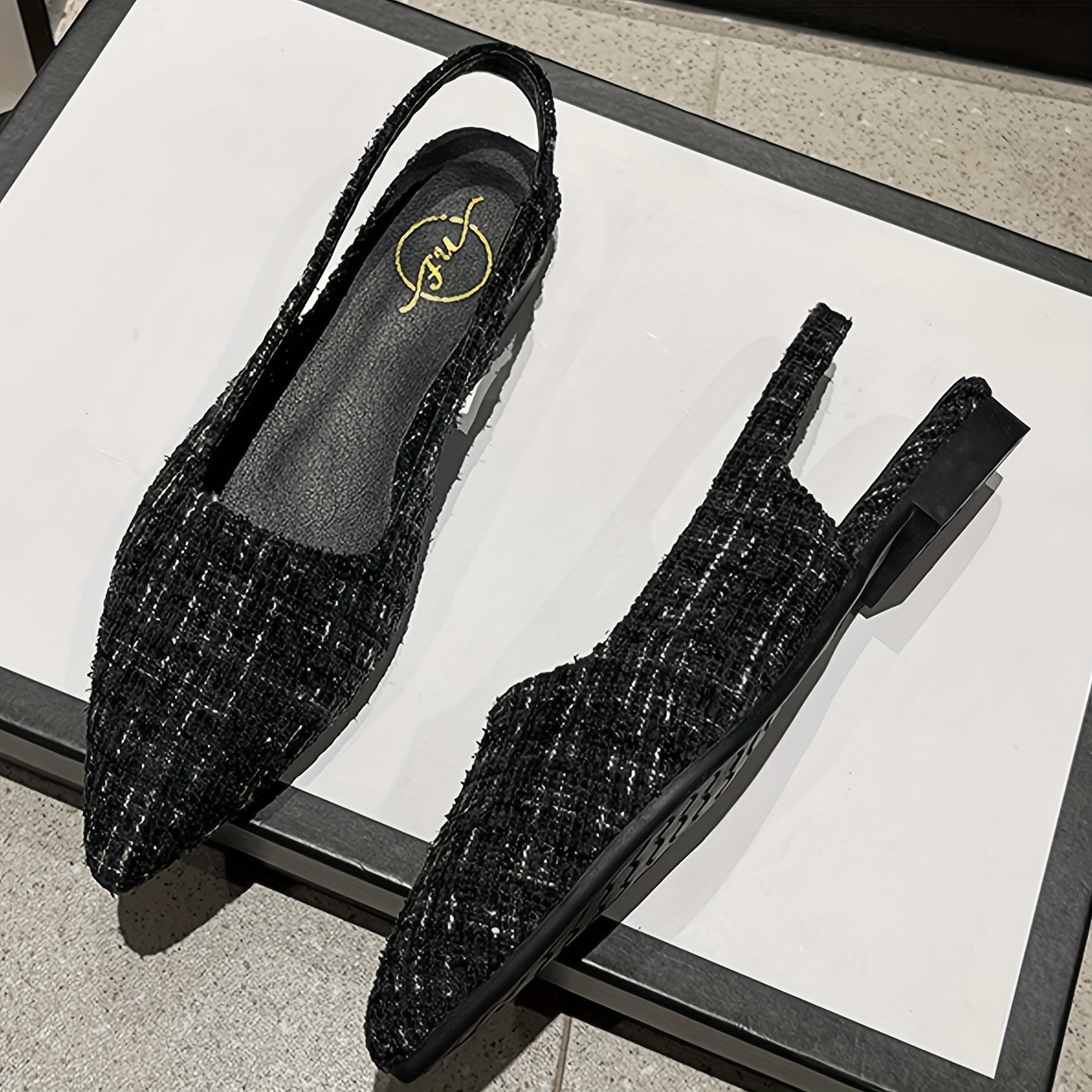 Factory Direct of High-End Vintage Style Women'S Shoes, Wizard of Oz Inspired Open-Toe for Spring And Summer, Featuring French Romantic Pointed Design And Ultra-Comfortable Low-Heeled Backless Flats.