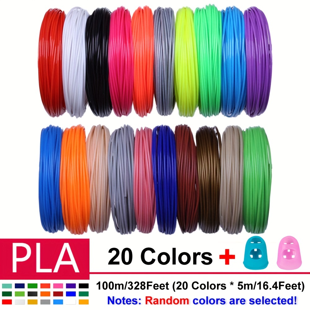Fil Stylo 3D, Recharges de Filament Pla 1.75 pour Stylo 3D, 10 couleurs, 5M  Chacun, 3D