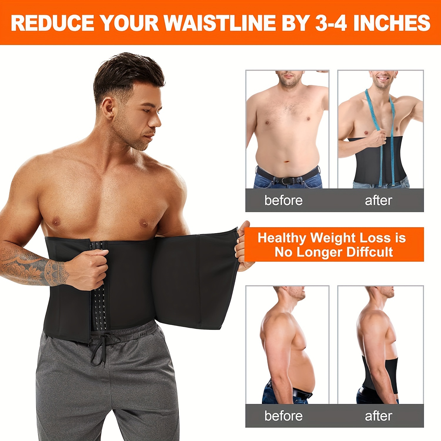 Men Body Shaper Waist Trainer Shaper Men Slimming Underwear Losing Weight  Shapewear
