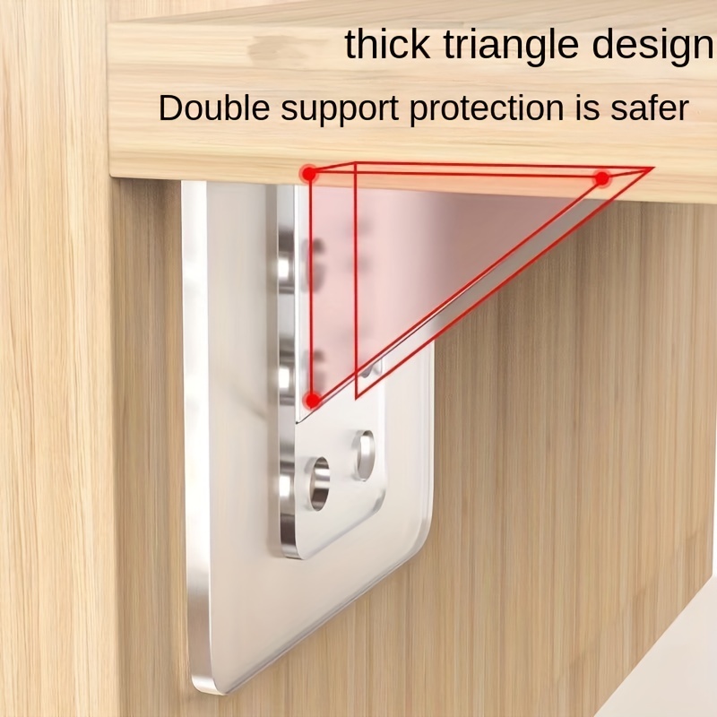 4Pcs Self Adhesive Sticky Shelf Bracket Support Peg Pin Angle