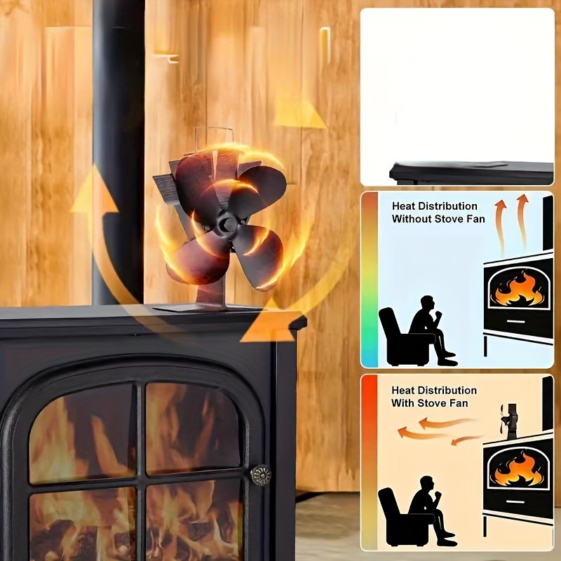 1 Pieza, Ventilador Chimenea, Ventilador Estufa Leña, Ventilador No  Eléctrico Leña, Ventilador Termoeléctrico Acción Gracias Halloween Regalo  Navidad Otoño Invierno Accesorios Esenciales Chimenea Accesorios Estufa  Leña