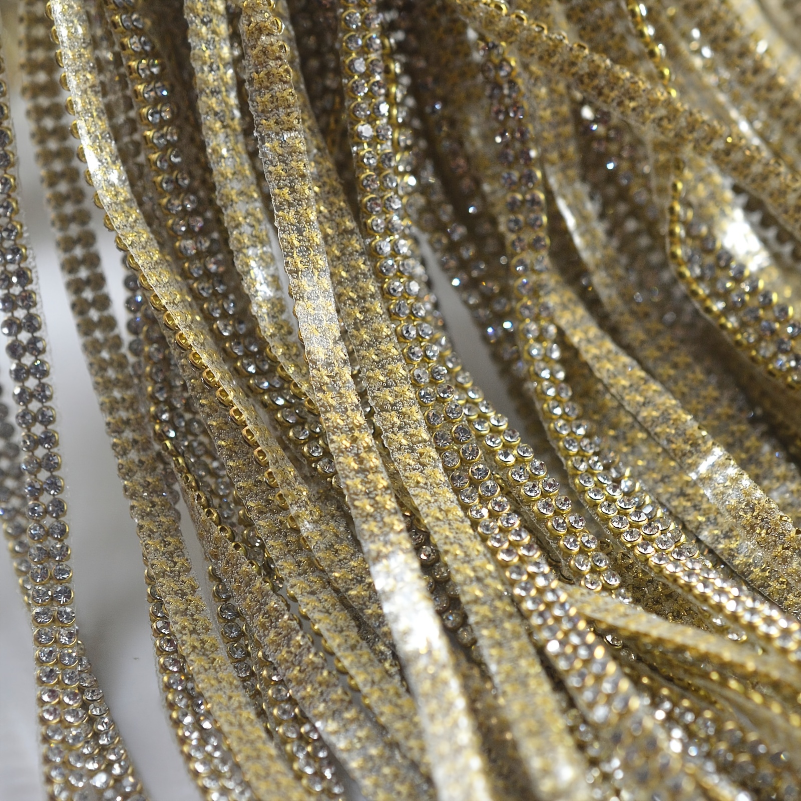 30cm/Lot Tassel Crystal Rhinestone Fringe Trim Bling Diamond Silver Crystal  Decorative Metal Chain Clothing Dress