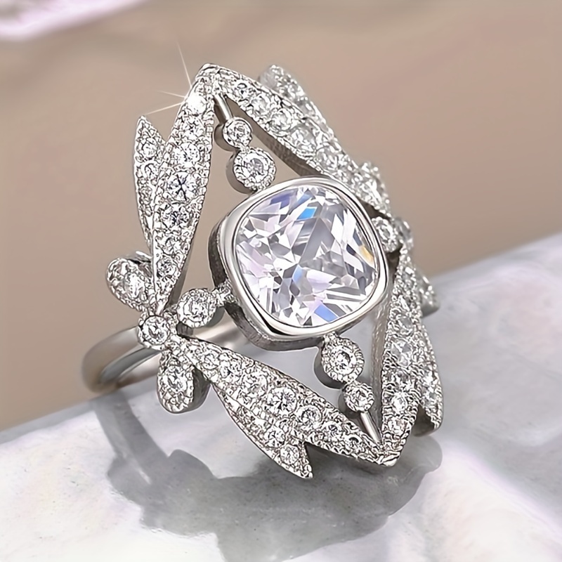 Dragonfly Ring Paved Shining Zirconia Anniversary Gift