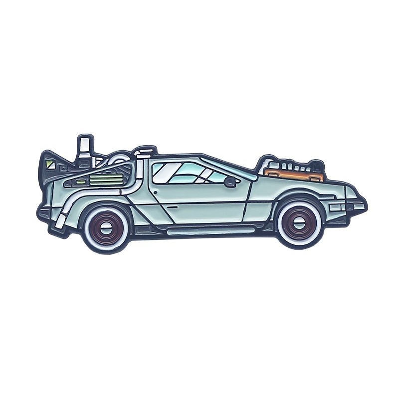 Sports Car Brooch Metal Cartoon Badge Back To The Future - Temu