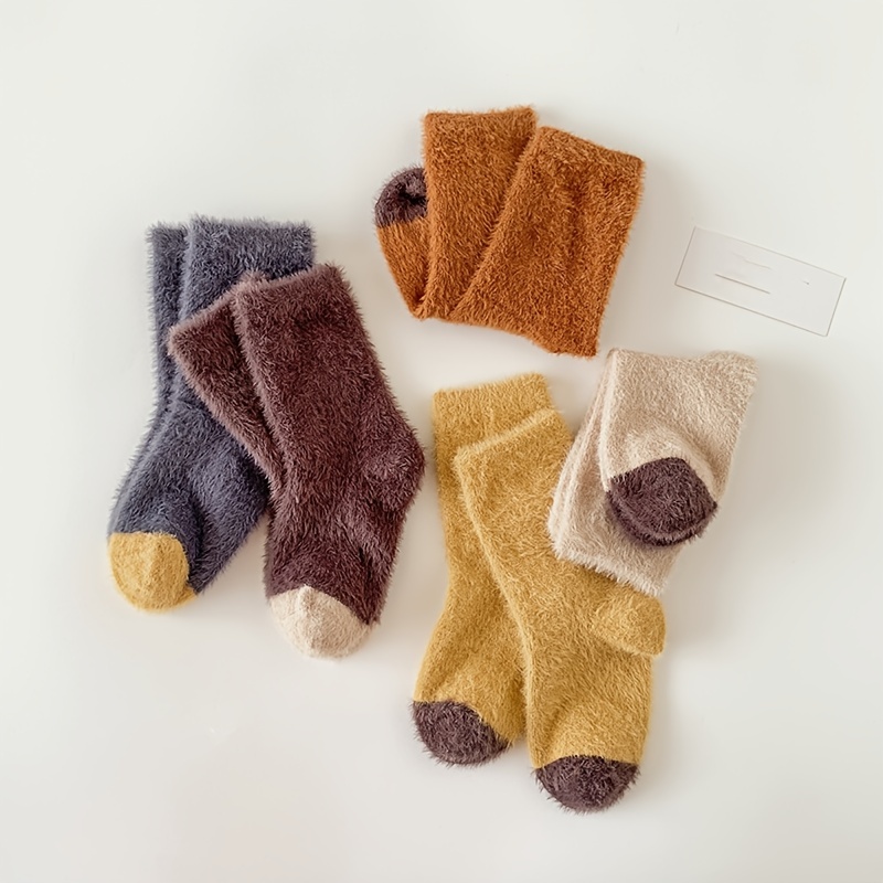 Chaussettes Chaudes En Polaire Épaisse Pour Filles, 2/3/5 Paires