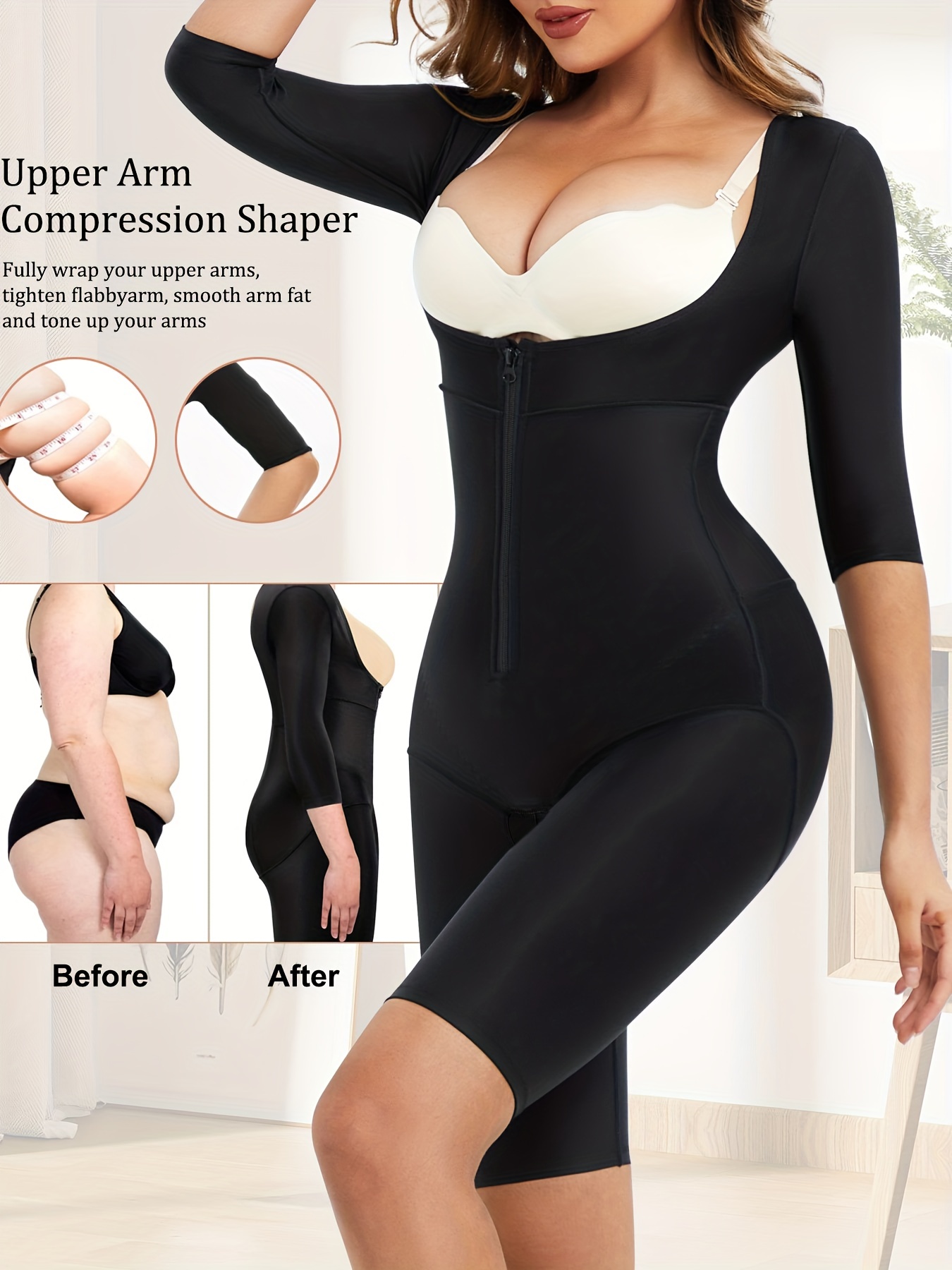 Buy Women Shaper Tummy Control Butt Lifting Open Crotch Zipper Body Shaper  Shapewear Bodysuit Slimmer -MAIOO at