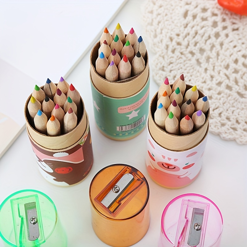 12pcs Bear Pencils Set with Sharpener, Art Supplies for Coloring Drawing