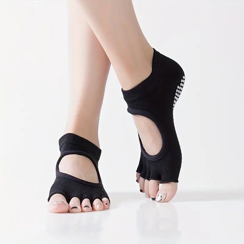 Toeless Anti skid Yoga Socks Solid Color Backless Breathable - Temu