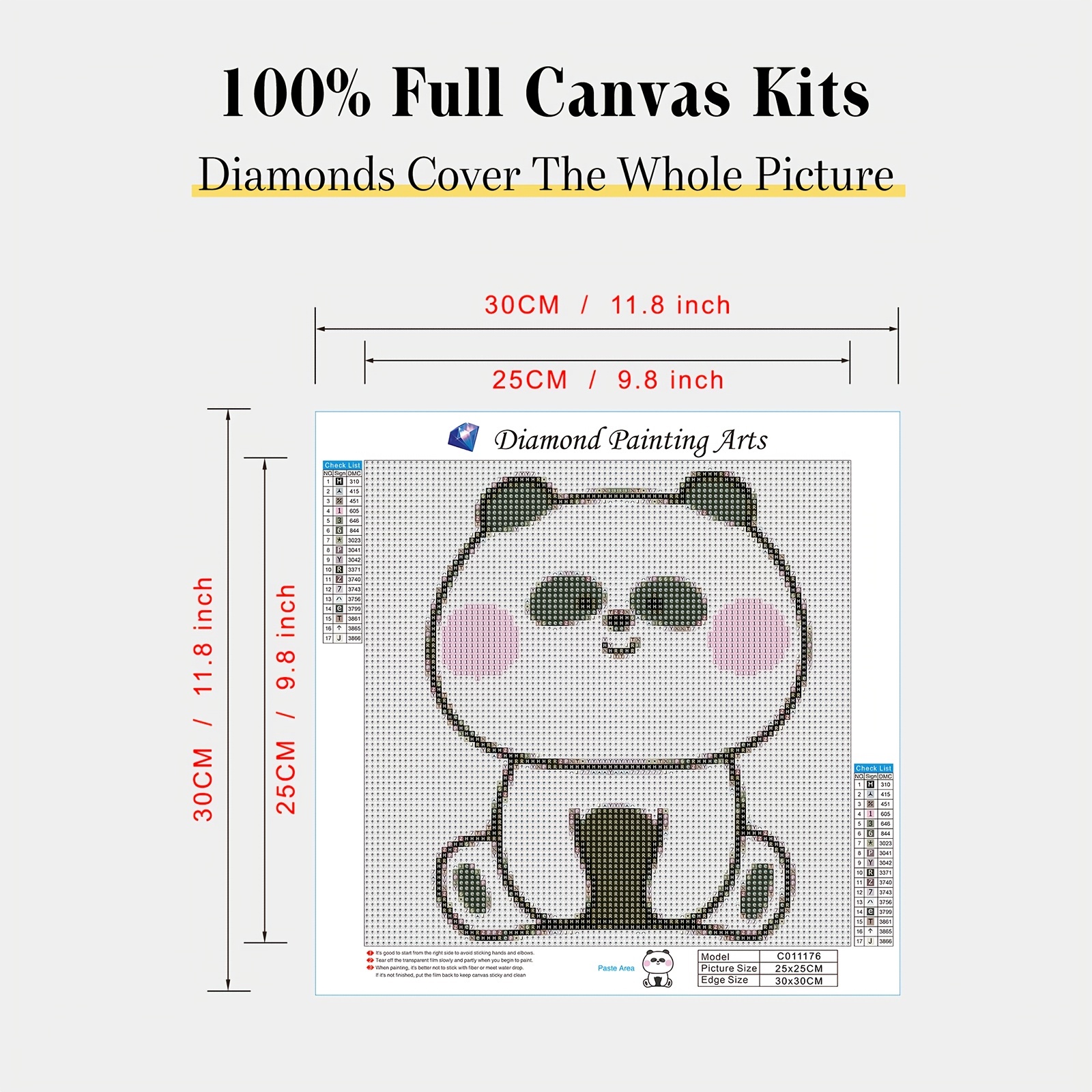 Easy 5D Panda Diamond Painting Kit for Kids Beginners Diamond Art Kits for  Boys&Girls Painting Accessories Tools Gem Art Painting kit Diamond Art for