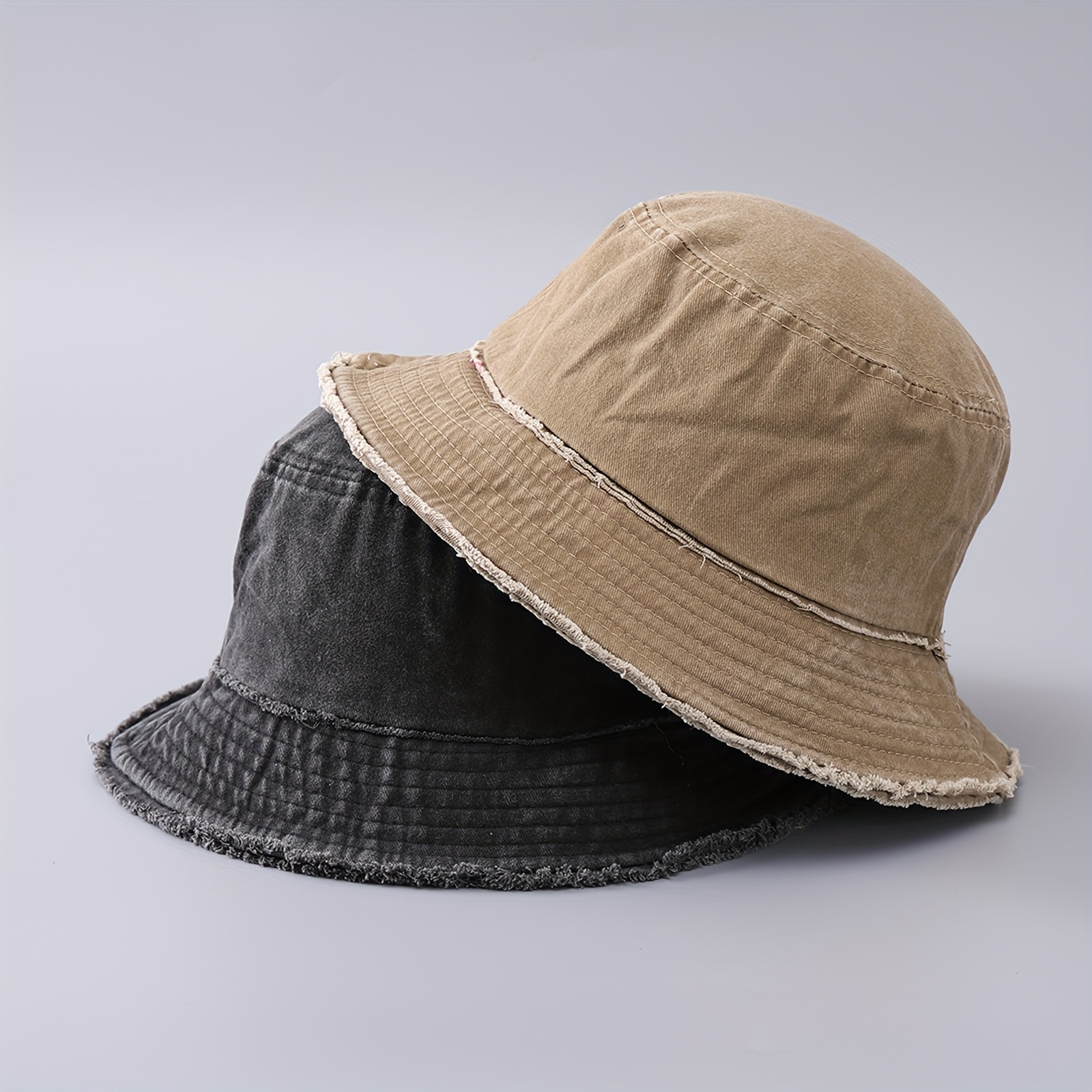 New Solid Bucket Hats With Rope 2021 Spring Summer Beach Panama