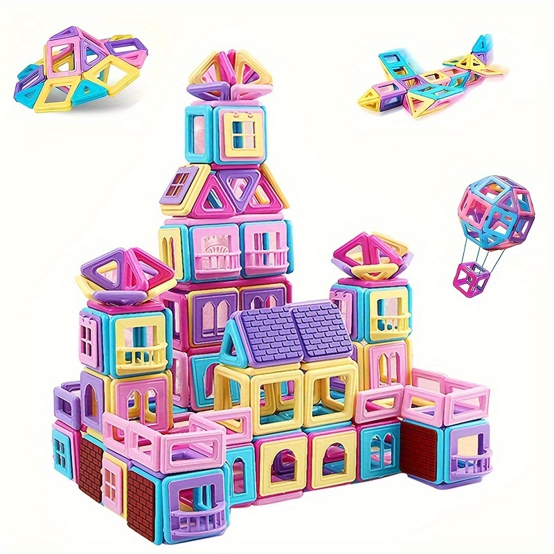 110-Piece Kids Magnetic Tiles STEM Construction Toy Building Block Set –  Best Choice Products
