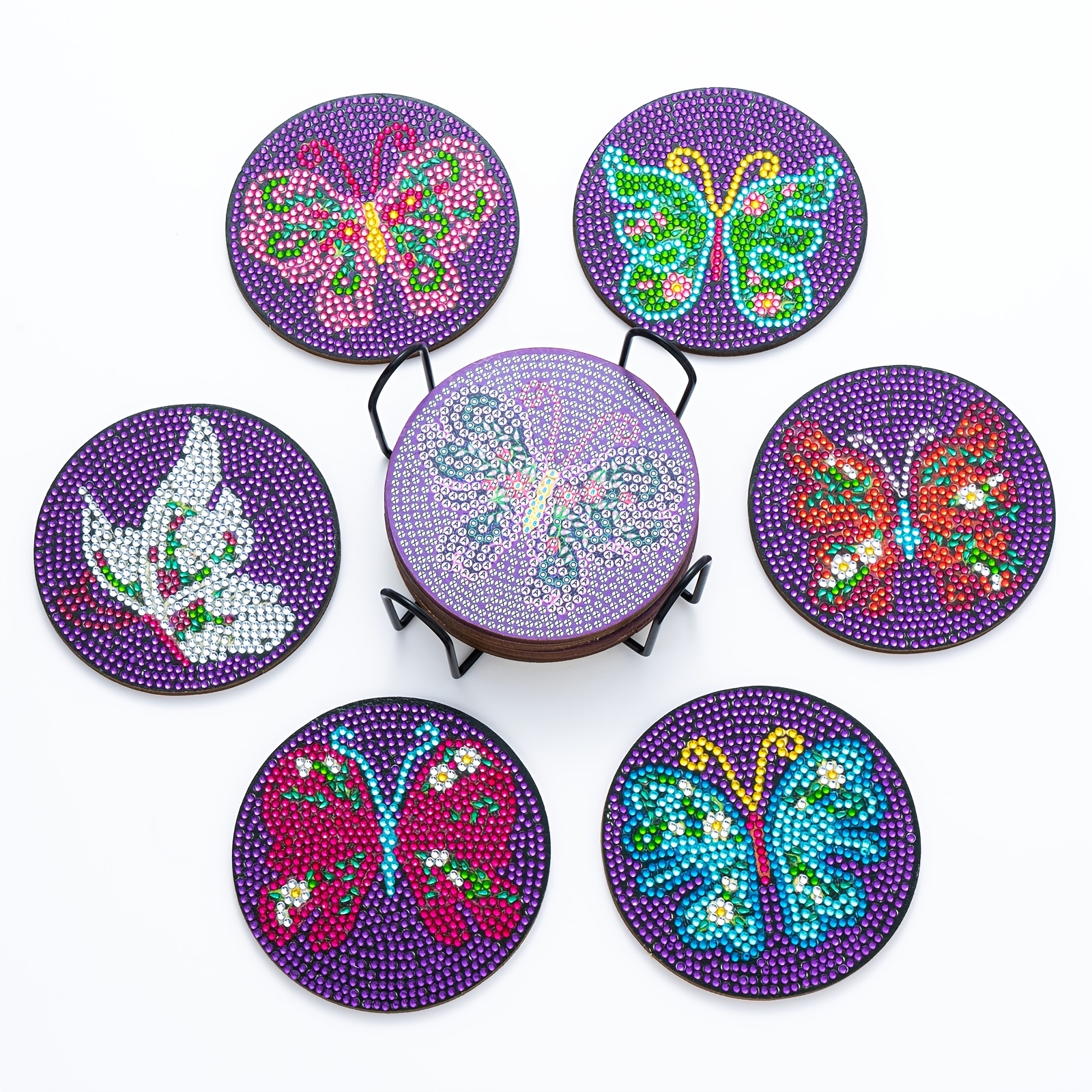 Diamond Painting Coasters With Holder, Diy Mandala Coasters Small