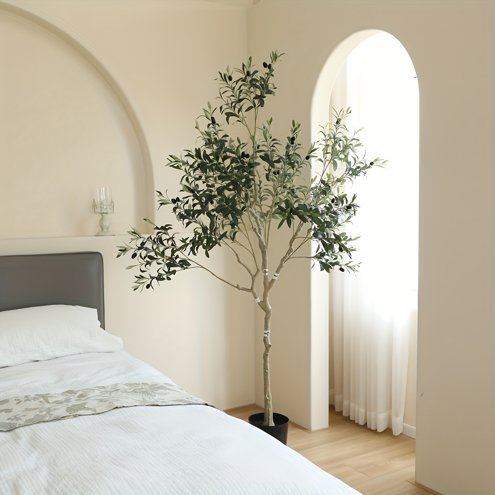 1pc, 165cm/64.94inch arbre dolivier simulé arbre plante artificielle, feuilles faites de tissu,   est un matériau plastique avec une tube intérieur en aluminium et un bâton métallique,    . larbre unique est composé de plusieurs sections, assemblées à   détiquettes sur le devant des flèches, adapté pour la décoration de  ,  ,  ,  , la décoration de   du   extérieur, la décoration de mariage, dengagement,  ,  . Détails du produit 7