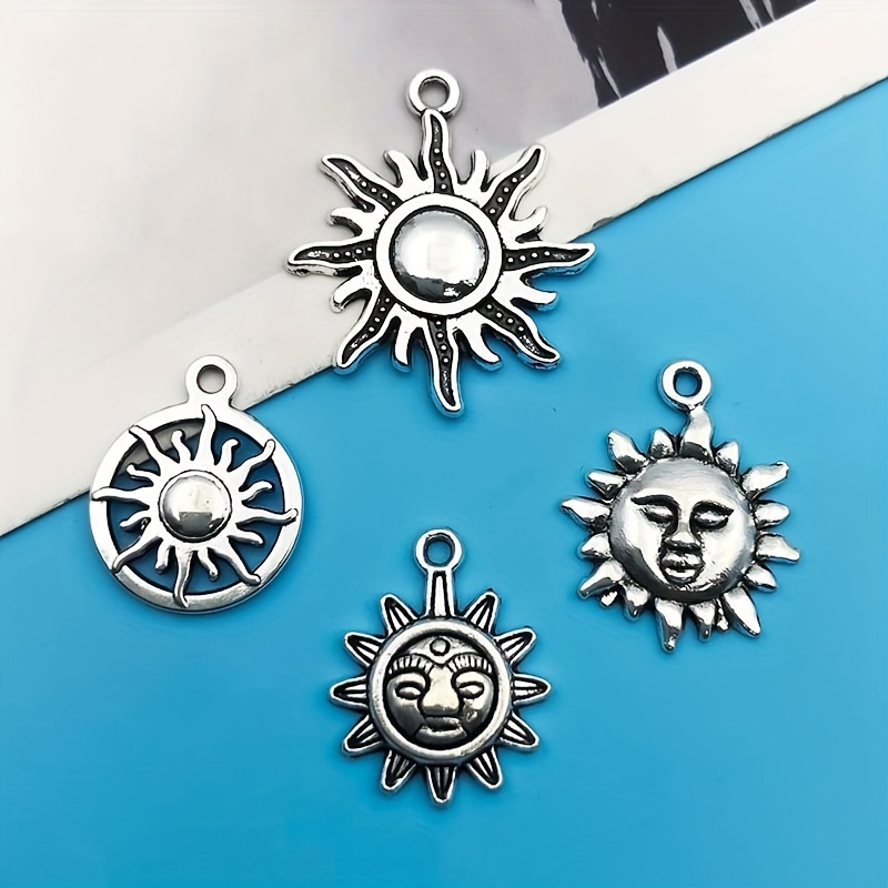 Zinc Alloy Antique Silver Moon Star Shape Charms, DIY Jewelry Making Set