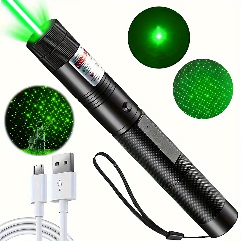 Puntero láser recargable de alta potencia, bolígrafo láser con enfoque  ajustable de largo alcance con tapa de estrella, bolígrafo puntero láser