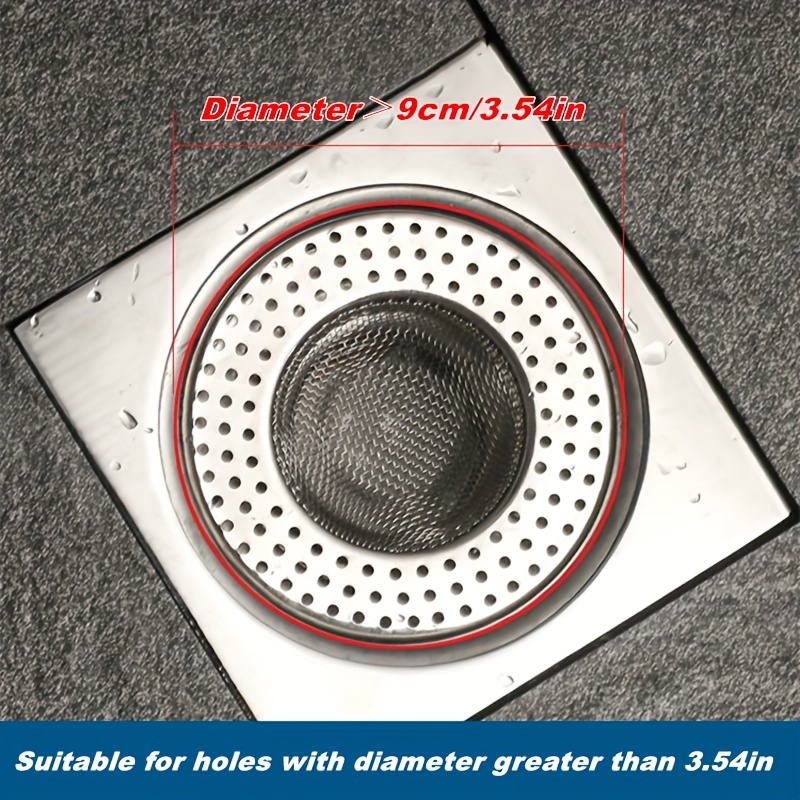 1pc Stainless Steel Floor Drain Filter, Hair Catcher, Anti-Clogging Shower  Drain Hair Catcher, Sink Drain Strainer, Bathtub Drain Cover, 3.54×0.79