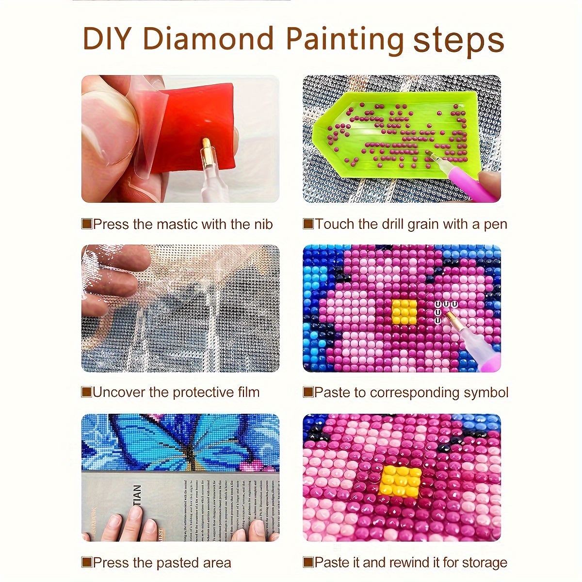 56ps- 5D Diamond Painting Accessories & Tools Kits for Kids or