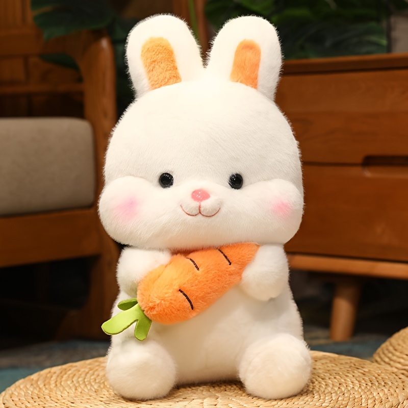 Poupée lapin en peluche avec nom de la carotte et de la fraise  personnalisée Cadeau d'anniversaire de Pâques pour les enfants - CALLIE