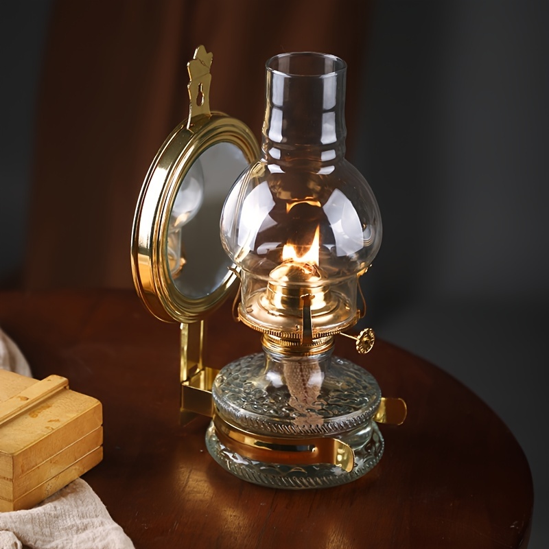Spuik Large Oil Lamp Rustic Oil Lamps for Indoor Use Warm Home Mood Decor  Lighting Kerosene Lamp Chamber Oil Lamp Lantern Classic Vintage Hurricane