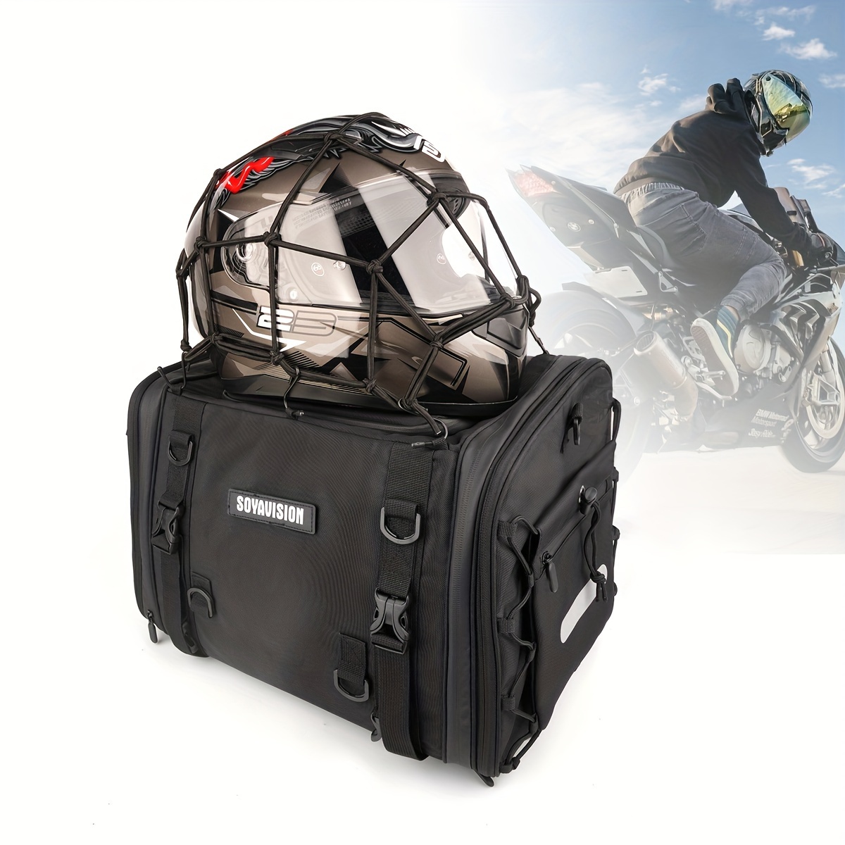 Motorcycle Bag Waterproof Pvc Tail Bag Luggage Outdoor - Temu