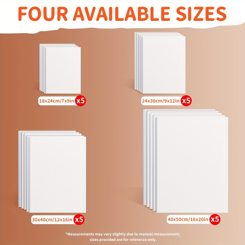  5 Pcs Blank Canvas for Painting Flat Canvas Board