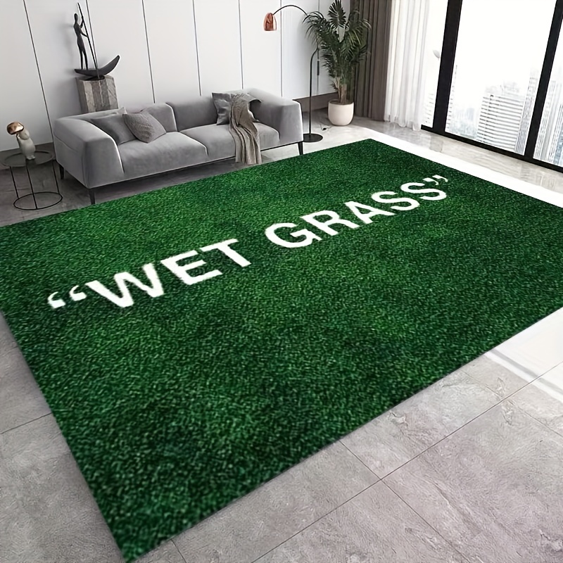 Wet Grass Letter Kitchen Rug Polyester Living Room Carpet Comfort