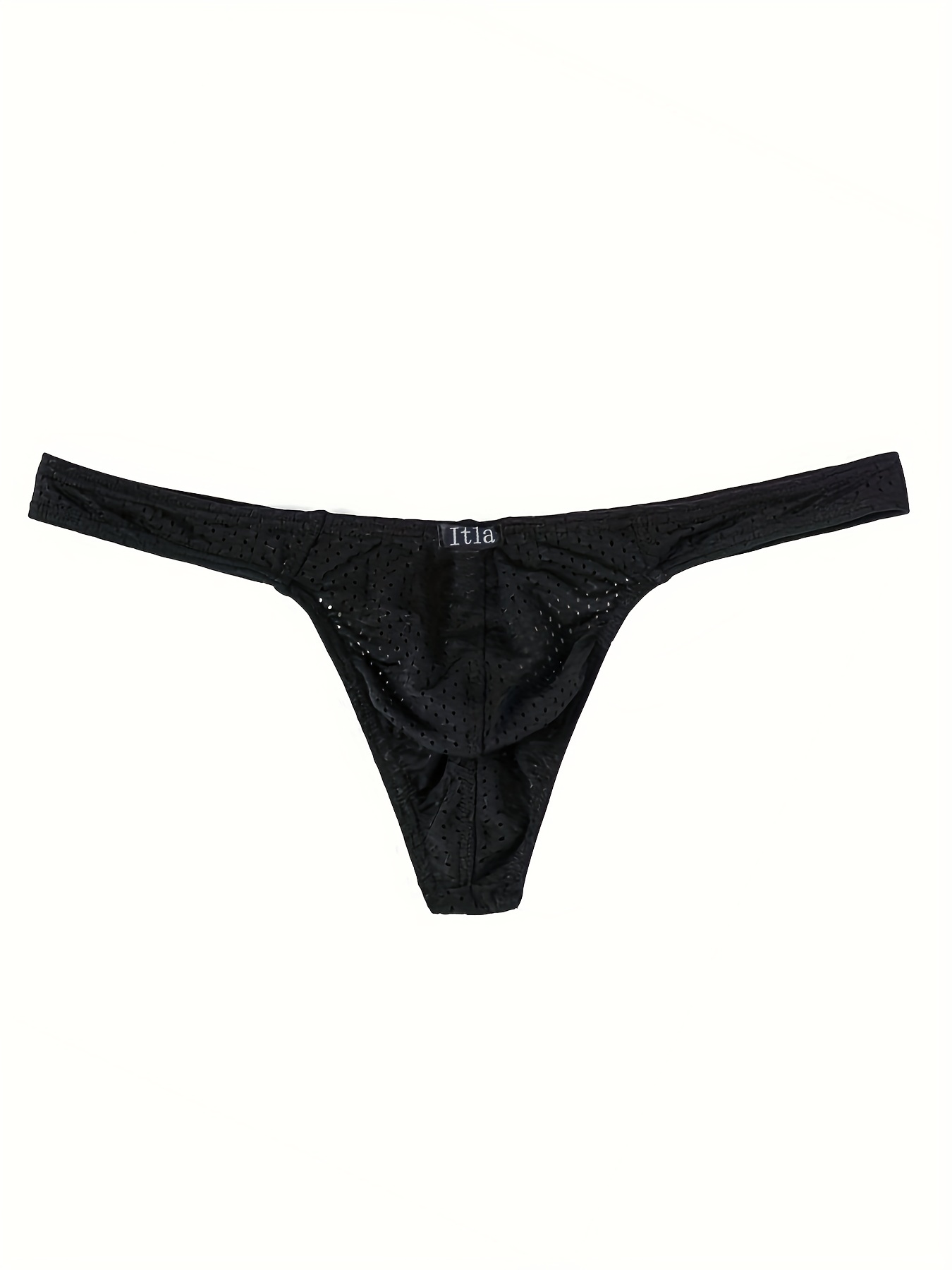 Mens Black G-String Pouch Thong T Back Underwear