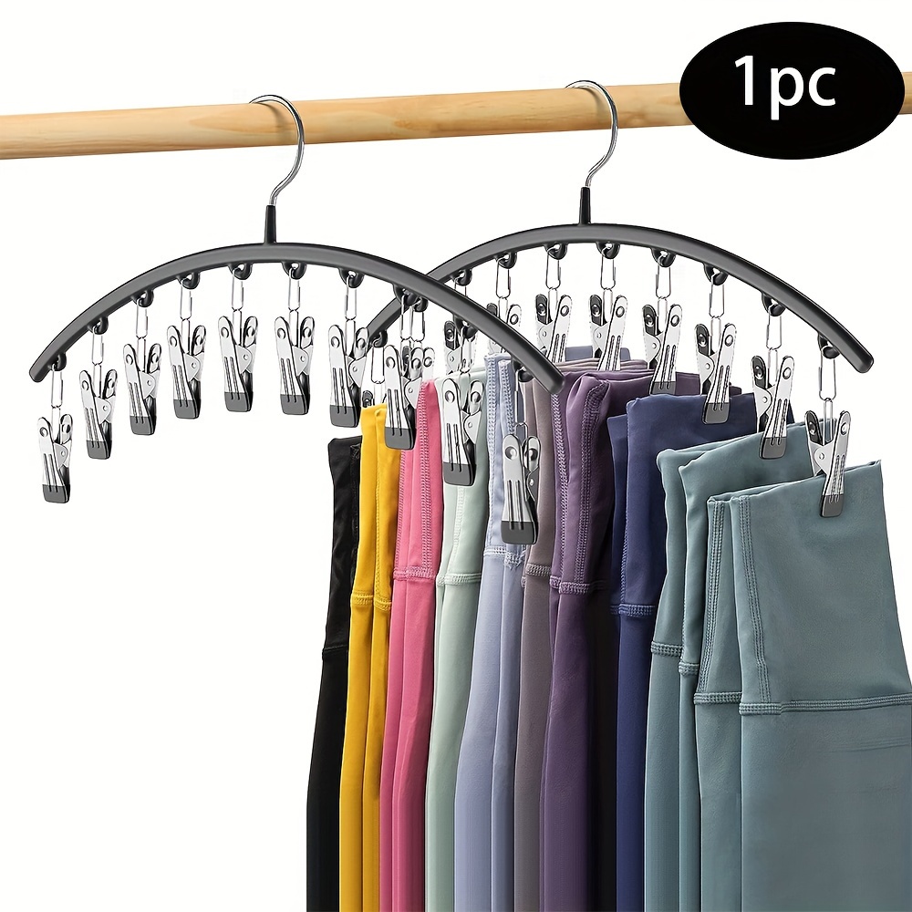 Pants Hangers With 10 Clips For Holding Leggings/jeans/hats - Temu