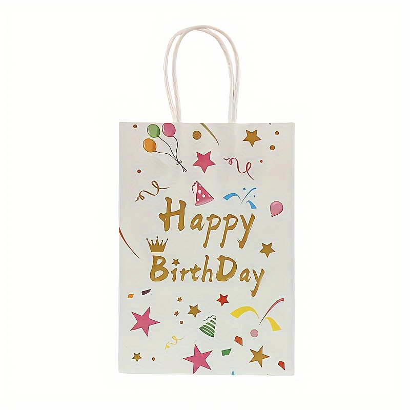 Bolsas de regalo de feliz cumpleaños, 1 piezas, bolsa de papel