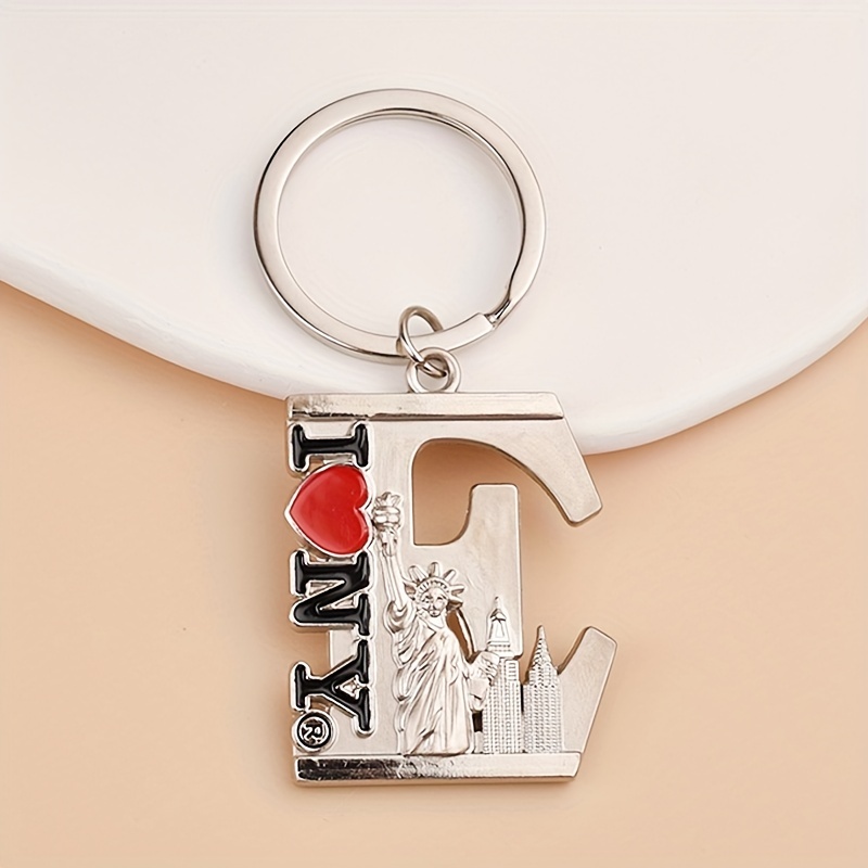 Alloy Material Liberty Two color Electroplating Keychain For - Temu