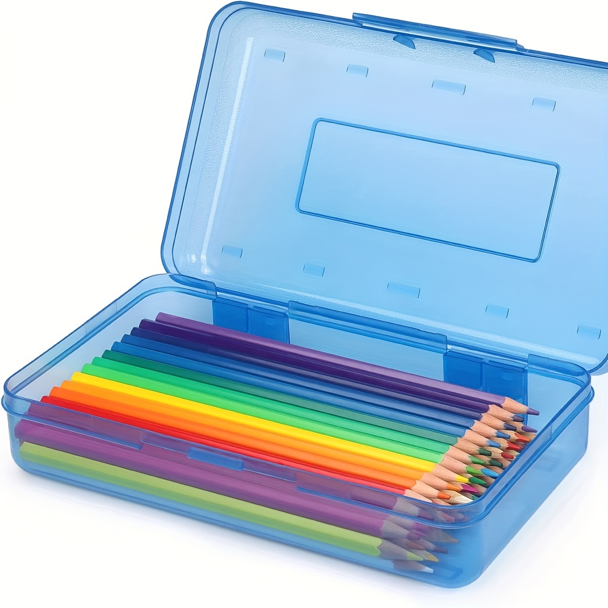 Transparent Plastic Pencil Case With Snap Lid Large Capacity - Temu