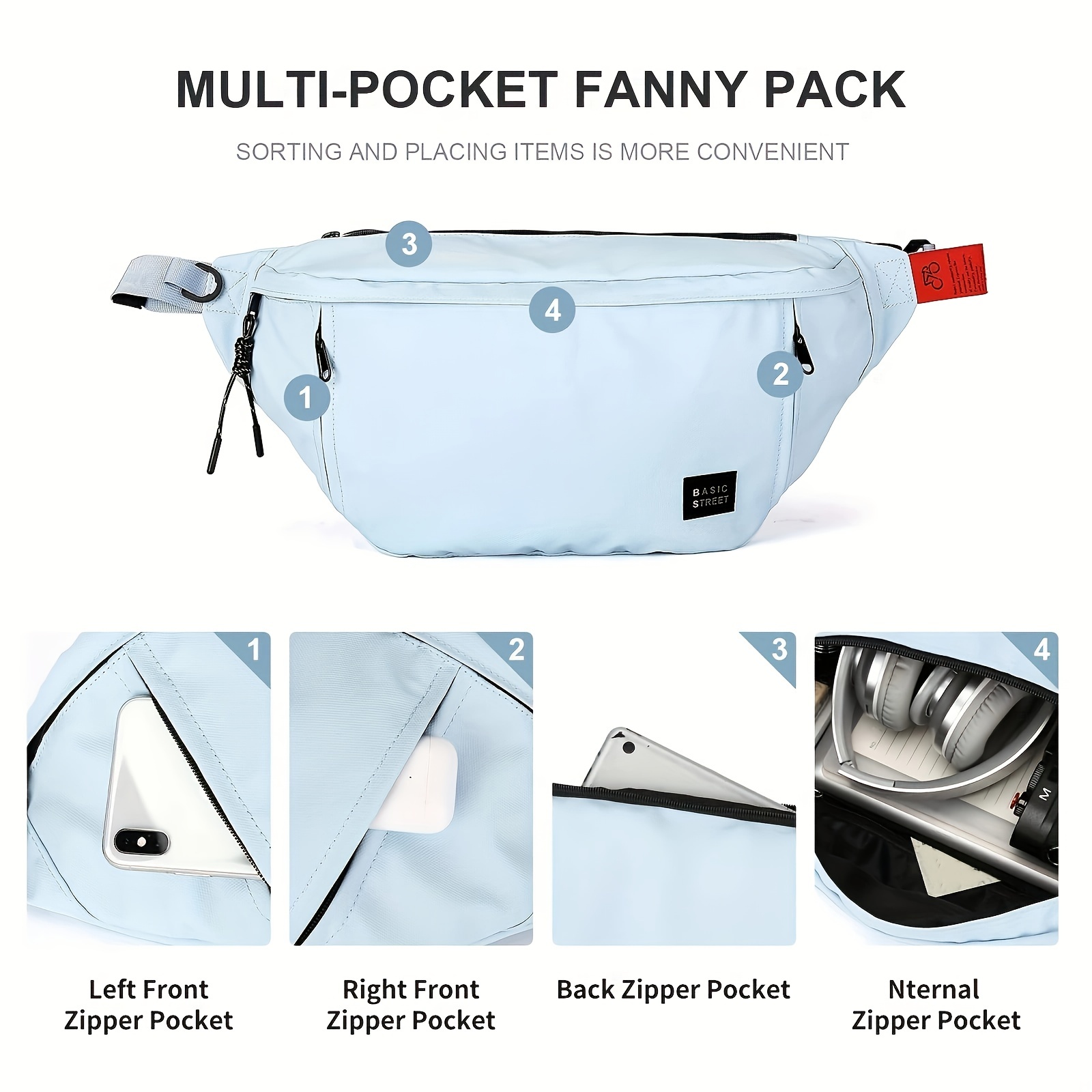 DAITET Crossbody Fanny Pack for Men&Women,Large Waist Bag & Hip Bum Bag  with Adjustable Strap for Ou…See more DAITET Crossbody Fanny Pack for