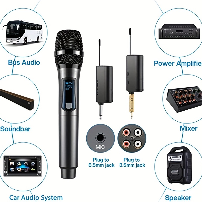 Micro HD Portable, Avec Microphone Sans Fil Indicateur, Pour Chanter KTV 