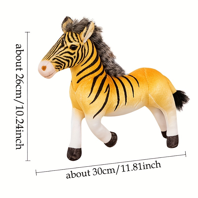 11 81 inch simulation yellow zebra wild animals plush dolls for kids stuffed model toy home decor 1