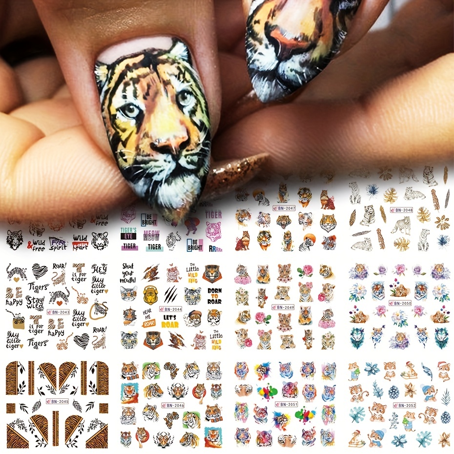 Cute Cartoon Cow Nail Art Sticker Decals 5d - Temu