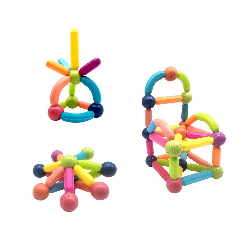 Chimpish Juego de construcción de palos y bolas magnéticas, 64 piezas de  bolas magnéticas educativas para niños, divertido y atractivo, juego de