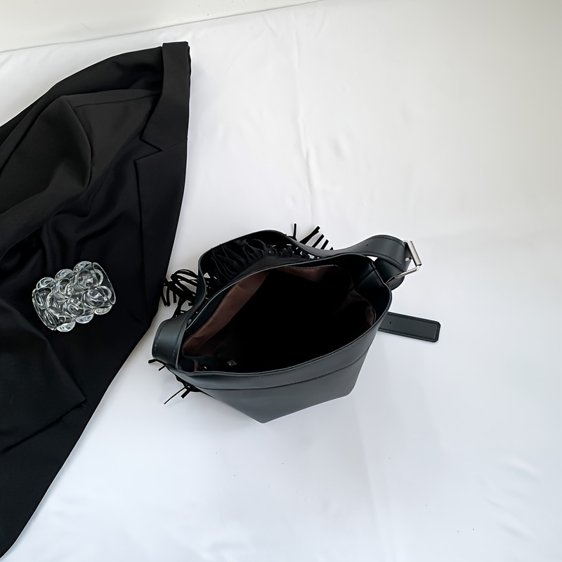 bohemian fringed crossbody bag retro matte shoulder bag trendy tassel hobo bag for women