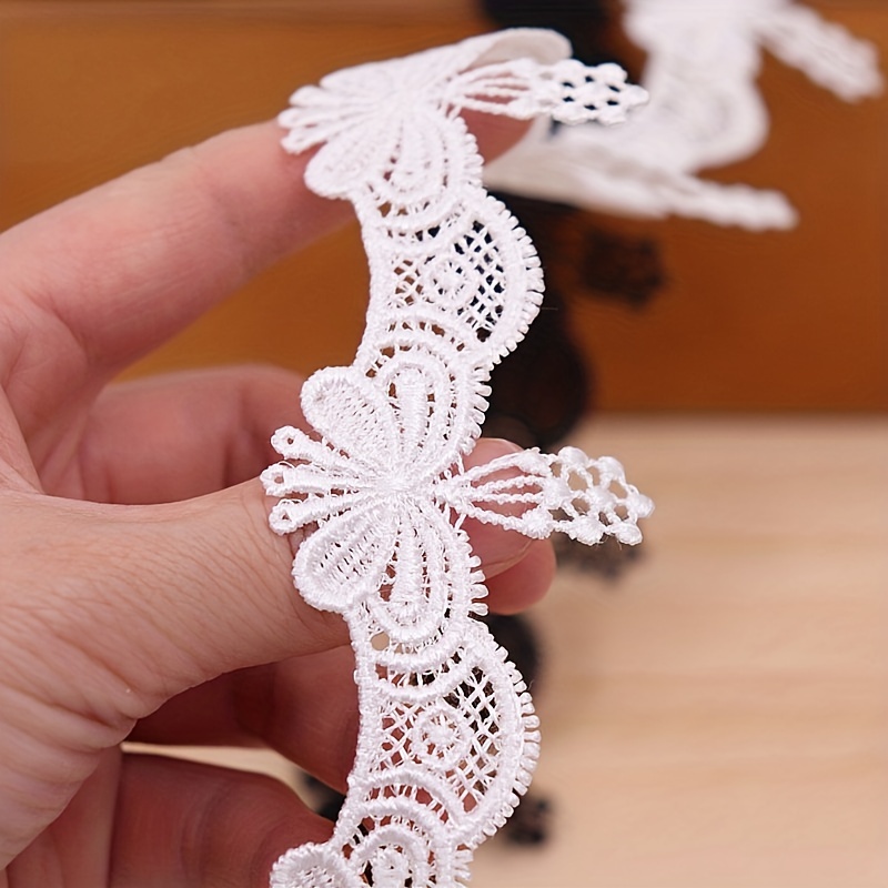 10 Yards White Lace Ribbon Lace Trim Fabric DIY Embroidered Lace Trimmings  for Sewing Accessories Lace Embellishments